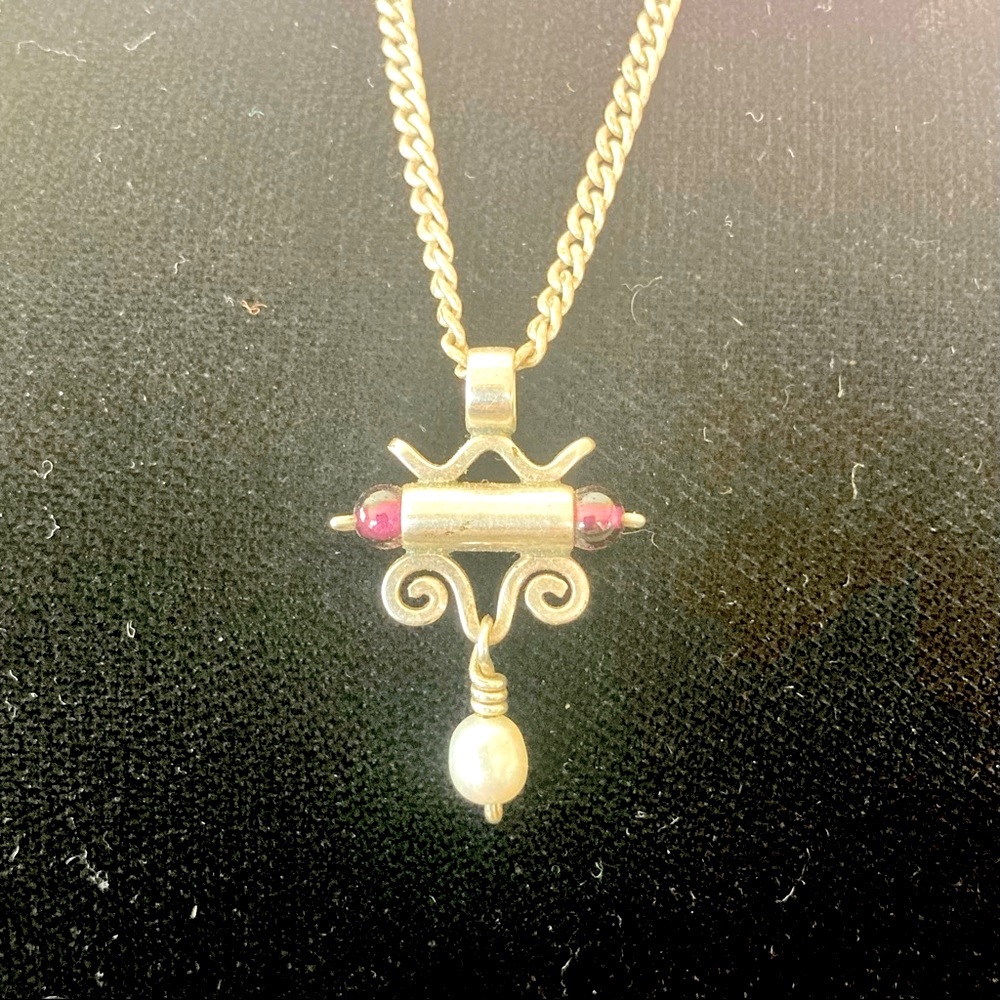 Silver Bead Drop Necklace